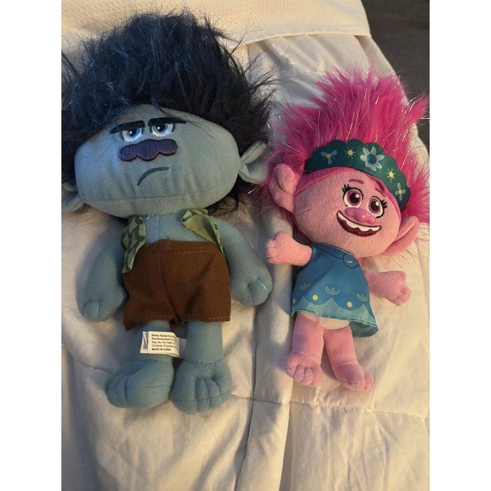 2016 DreamWorks Toy Factory 10" Grumpy Branch Troll Plush Stuffed Doll And Poppy